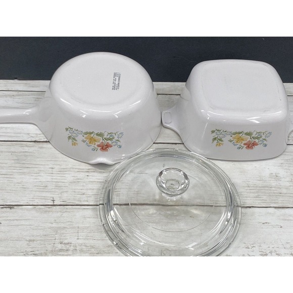 2 Vintage Corning Ware Dishes MEADOW Casserole P43B /Saucepan P89B W/LID - Picture 4 of 12